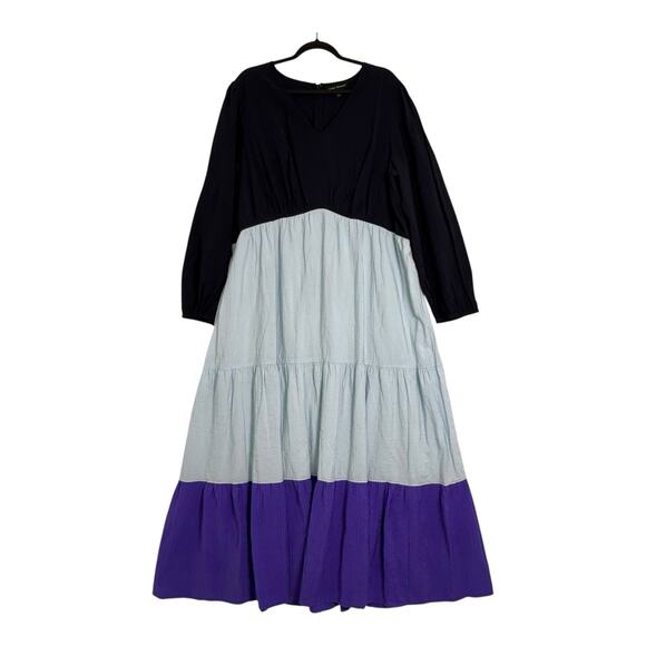 Lane Bryant Womens Plus Sz 22 Colorblock Tiered Maxi Dress Boho Lightweight‎ - Picture 1 of 15